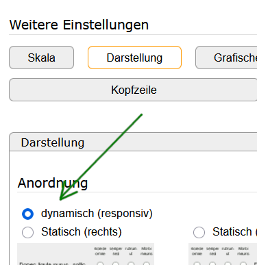 Einstellung für responsives Design