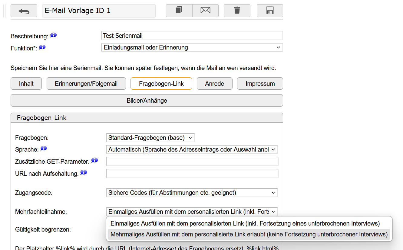Serienmail bearbeiten