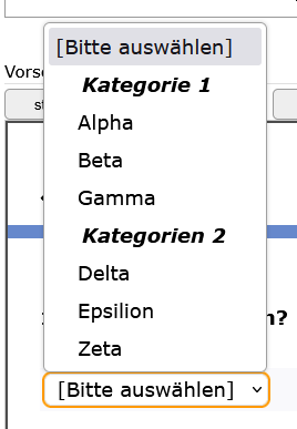 Screenshot erweiterte Auswahl